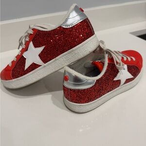 Women’s Red Glitter Sneakers